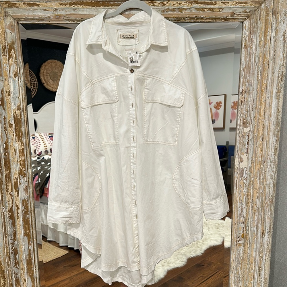 We the free white button down dress